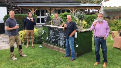 Tintern's Royal George opened its beer garden early on Monday morning