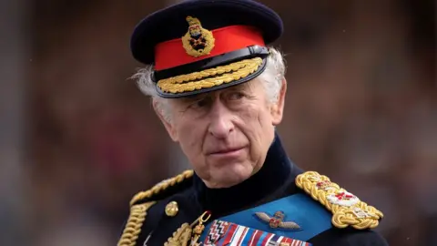 Dan Kitwood/Getty Images King Charles III in military gear