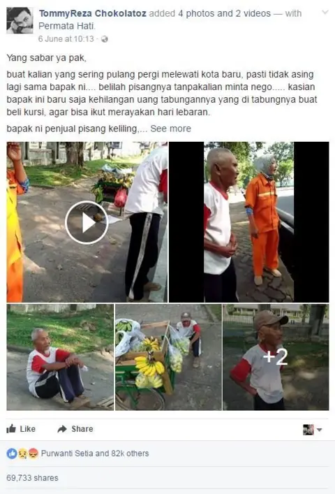 Facebook: TommyReza Chokolatoz Indonesian banana-seller Suratman