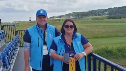 Conor and Fiona O'Kane are marshalling one of the grandstands