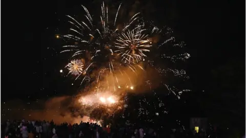 Matt Gilley/FPS Images Display team UK Fireworks Company. British Firework Championships 2023 held in the city of Plymouth - Day 1.