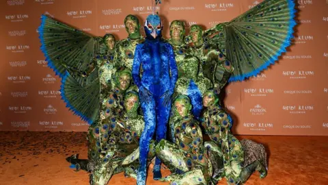 Heidi Klum on the carpet of her annual Halloween bash