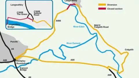 Cumbria County Council Map of diversion