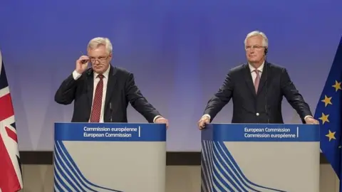 PA David Davis and Michel Barnier