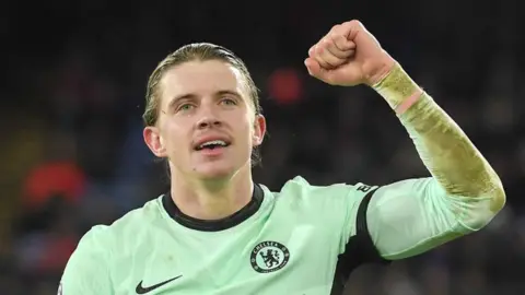 Conor Gallagher celebrates scoring against Crystal Palace