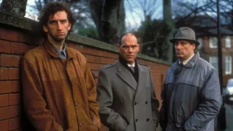 Berwick Kaler (right) appeared in 1990s TV drama Spender with Jimmy Nail (left) and Peter Guinness