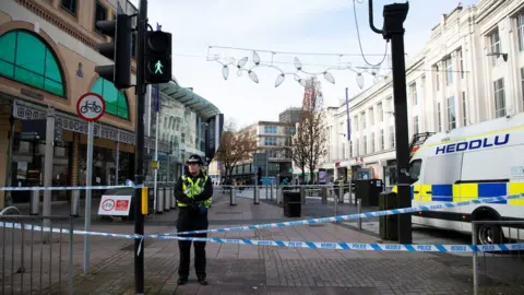 Matthew Horwood Police cordon on Sunday morning