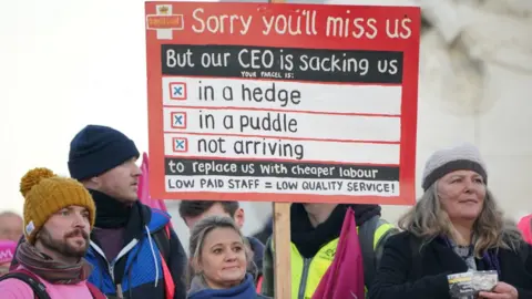 Royal Mail workers' rally outside Buckingham Palace