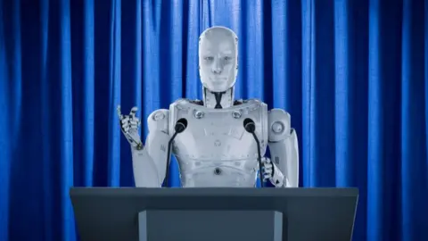 Getty Images Robot on a podium