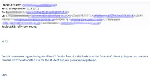 Copy of email sent by Newcastle University vice chancellor Chris Day