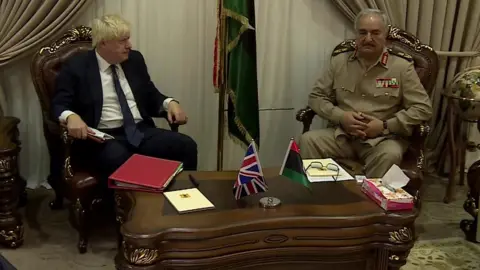 BBC Boris Johnson and Field Marshal Khalifa Haftar