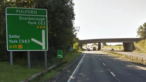 Google Fulford sign on A64