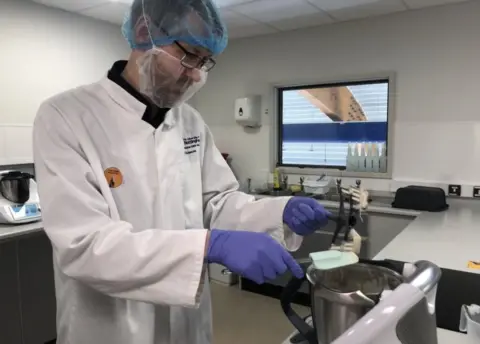 Cesar Torres making some vegan cheese