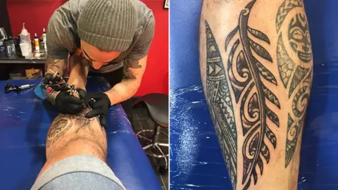 Gavin Baos Tattoo artist at work