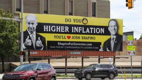 Getty Images Republicans are tying Joe Biden and the Democrats to inflation in political ads