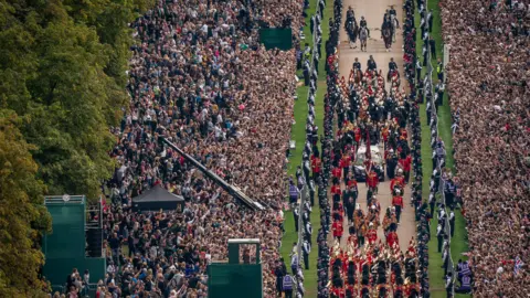 PA Media Procession of the Queen's coffin