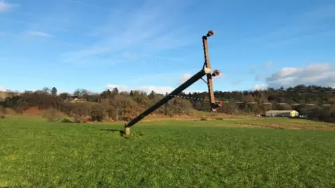 SP Energy Networks A damaged power line on Craigash Farm, Milngavie