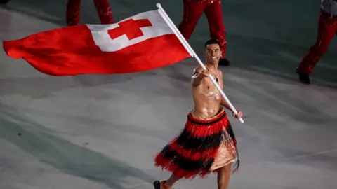 AFP/getty Pita Taufatofua leads his country's delegation during the opening ceremony of the Pyeongchang 2018 Winter Olympic Games