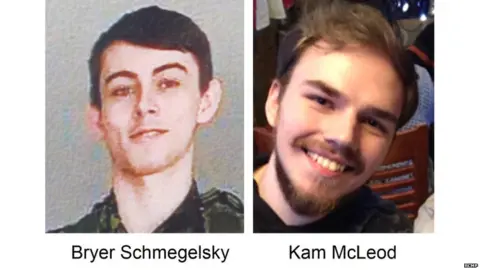 RCMP Bryan Schmegelsky (left) and Kam McLeod have been missing since last Friday