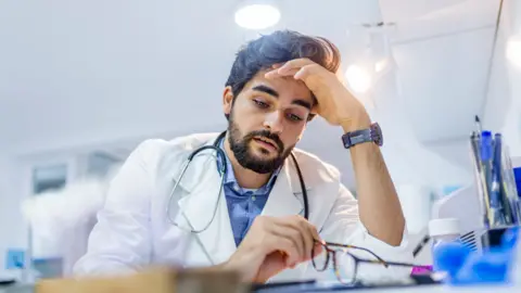 Getty Images NHS staff stress graphic