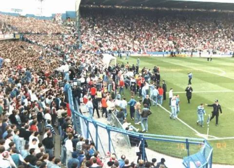 Hillsborough inquests Leppings Lane end of Hillsborough stadium on the day of the disaster