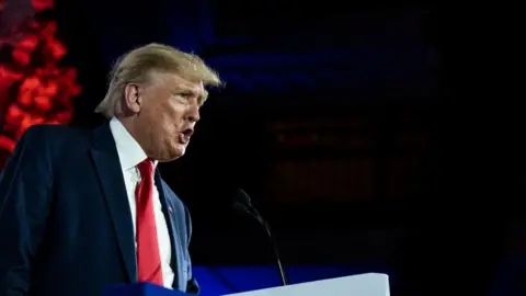 Getty Images Former US President Donald Trump gives the keynote address at the Faith & Freedom Coalition during their annual "Road To Majority Policy Conference" at the Gaylord Opryland Resort & Convention Center June 17, 2022 in Nashville, Tennessee.