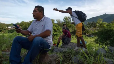 Getty Images Nicaraguan migrants in Mexico