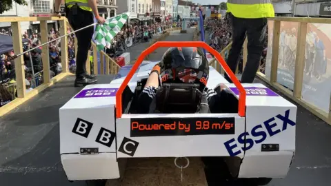 Lauren Carter/BBC Kart with BBC Essex written on it