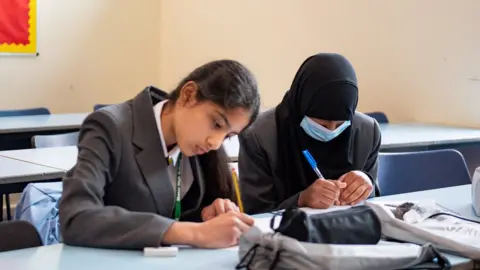 PA Media Pupils at Manor High School in Leicestershire