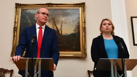 Pacemaker Simon Coveney and Karen Bradley held a joint press conference