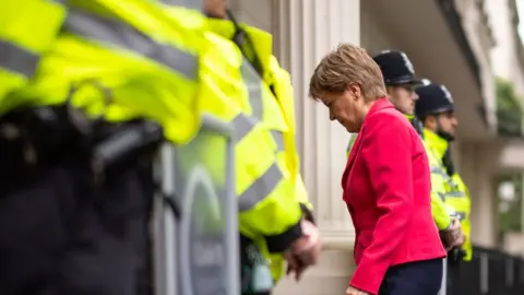 EPA Nicola Sturgeon arriving at the Inquiry