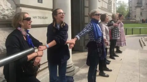 PA Protesters outside treasury