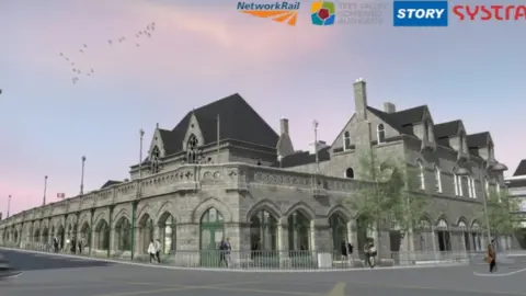 Systra An artist's impression of the proposed new Middlesbrough station