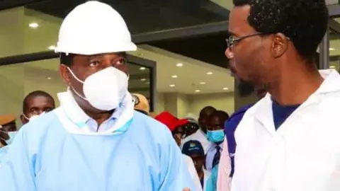 @HHichilema Hakainde Hichilema at Lusaka treatment centre