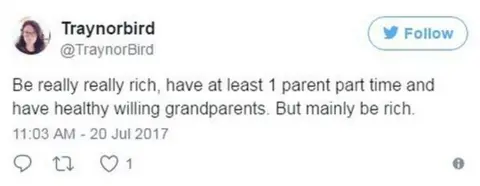 @TraynorBird Traynor Bird on Twitter: "Be really really rich, have at least 1 parent part time and have healthy willing grandparents. But mainly be rich"