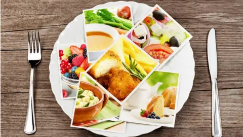 Getty Images pictures of food in a dish, fork and knife