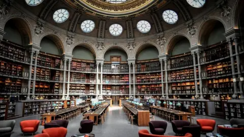 A reading room in the Bibliotheque Nationale de France in Paris