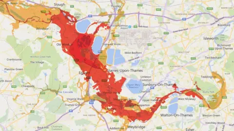 Gov.uk Government flood warning map 9 January 2024