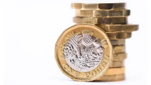 Getty Images pile of £1 coins