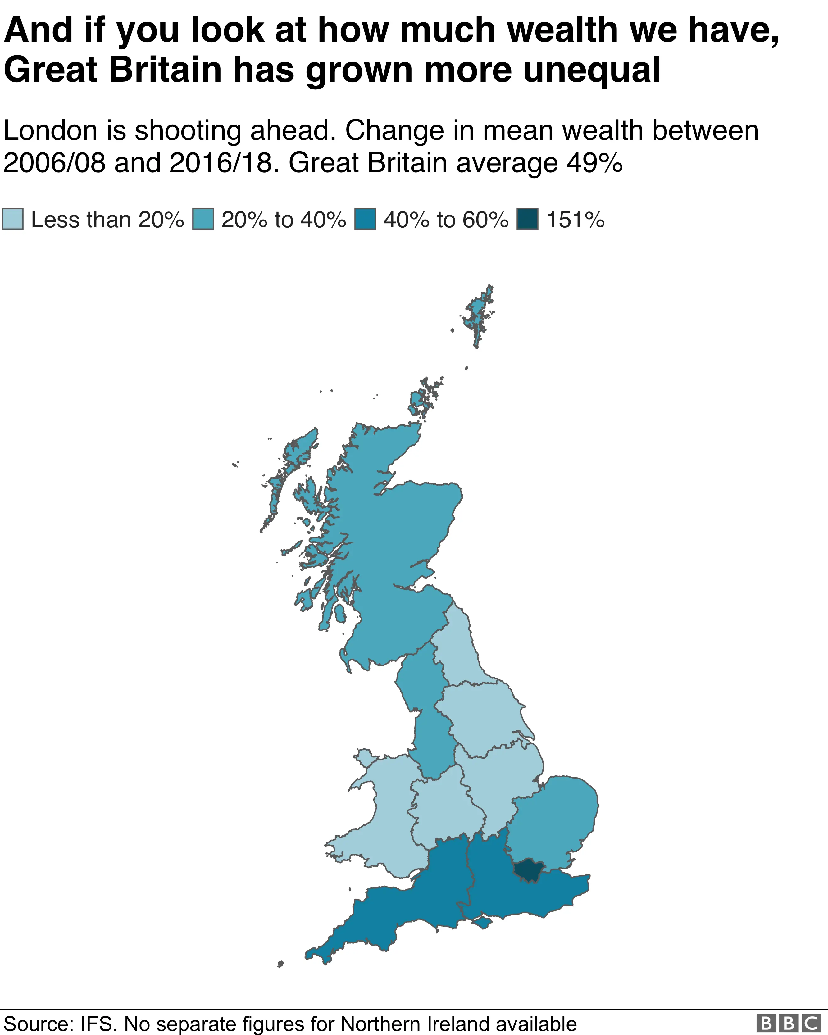 Map of wealth change in GB