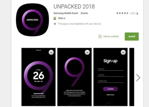 Samsung Unpacked app