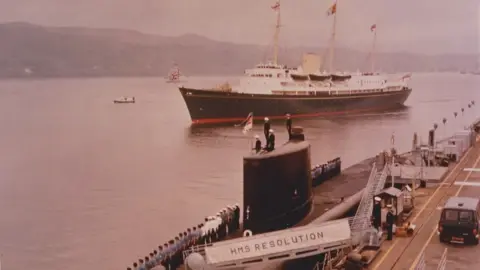 MOD The Royal Yacht Britannia arrives at Faslane on May 10, 1968.