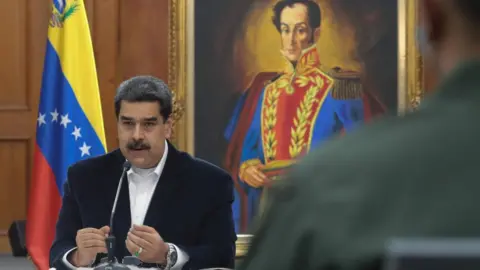 AFP / Getty Images President Nicolas Maduro speaking during a meeting with senior members of the armed forces on May 4, 2020