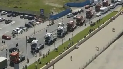 Kestral Aerial aerial view of lorries