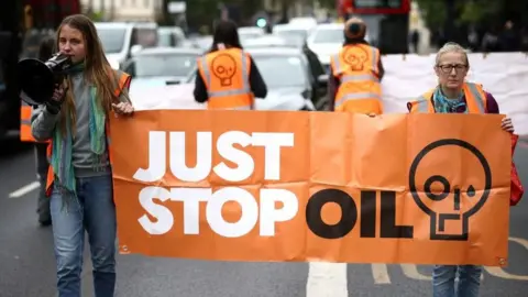 Getty Images Just Stop Oil protesters stop traffic in London on 2 June, 2023