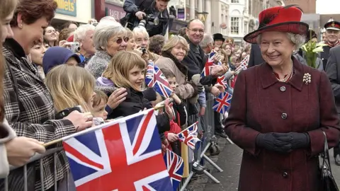 Getty Images The Queen in Colchester High Street in November 2004