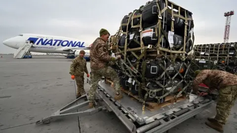 AFP Image shows anti-tank missiles being unloaded