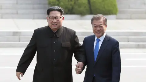 Getty Images Kim Jong-un and Moon Jae-in