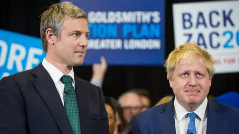 Getty Images Zac Goldsmith and Boris Johnson during the 2016 mayoral campaign