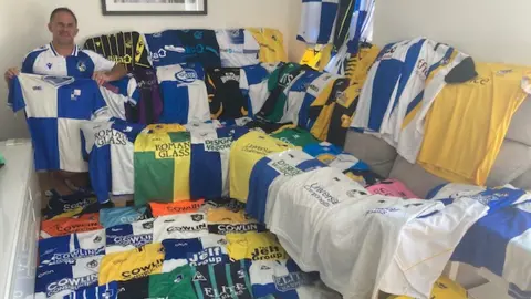 Lee Morgan Lee Morgan, Bristol Rovers collection of shirts